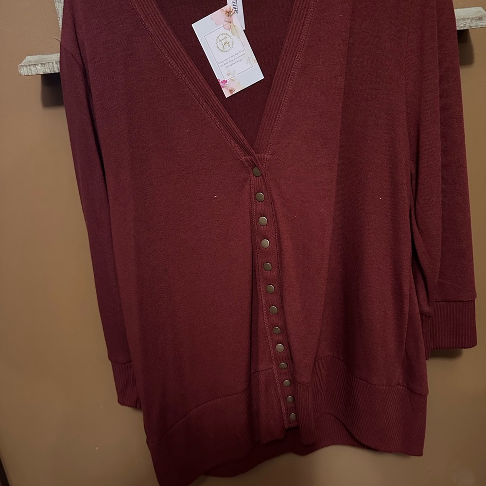 Zenana Outfitters Maroon Cardigan